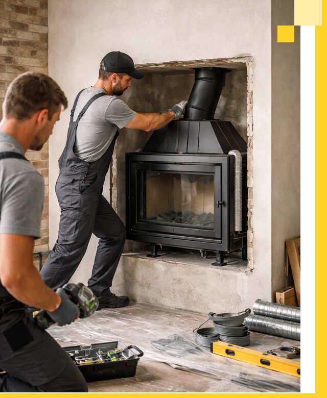 Установка каминных топок в Новочеркасске: монтаж, подключение