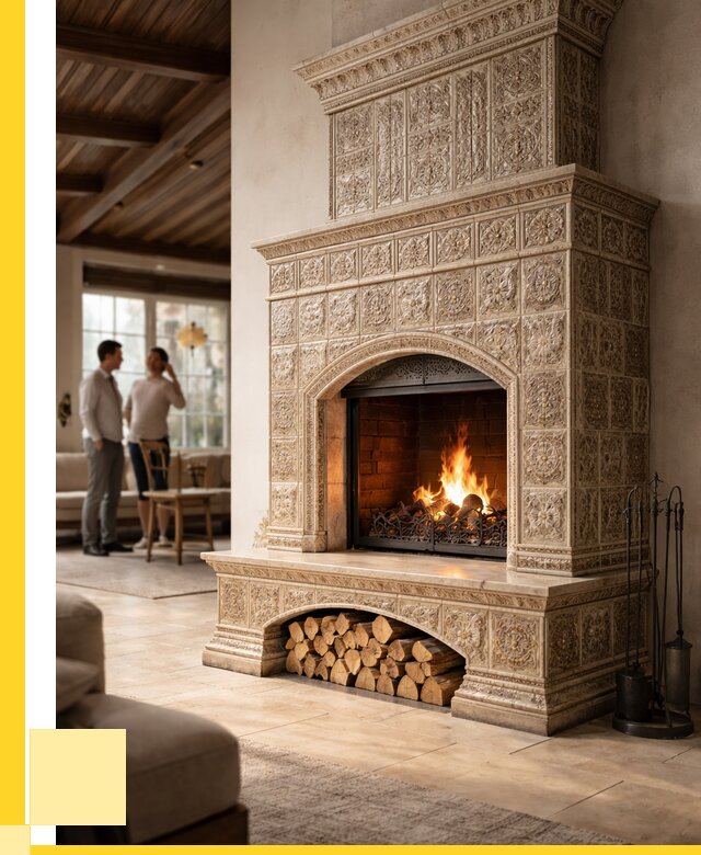 Купить изразцовый камин в Новочеркасске от 255850 р. | ЭриданНвч