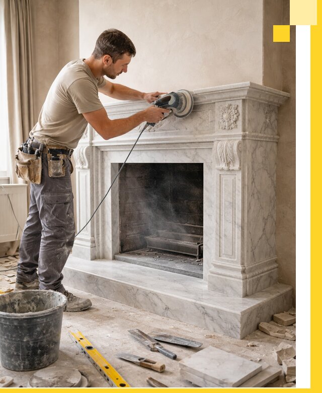 Изготовление и установка мраморных каминов в Новочеркасске под ключ