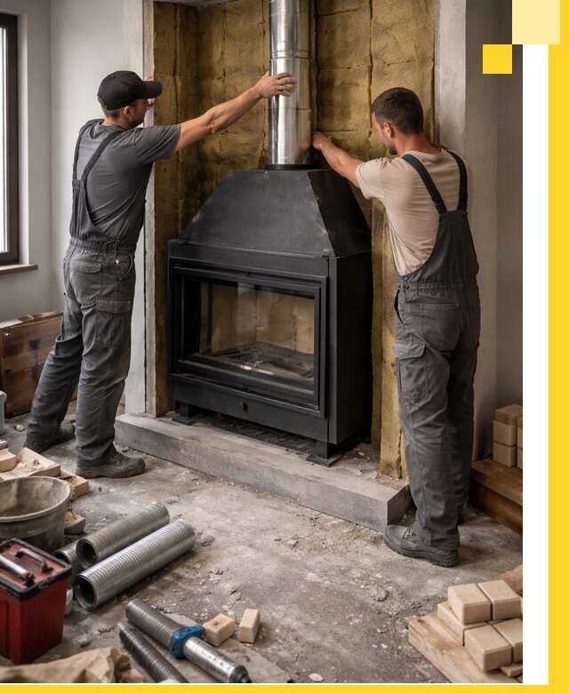 Изготовление и монтаж закрытых каминов в Новочеркасске под ключ
