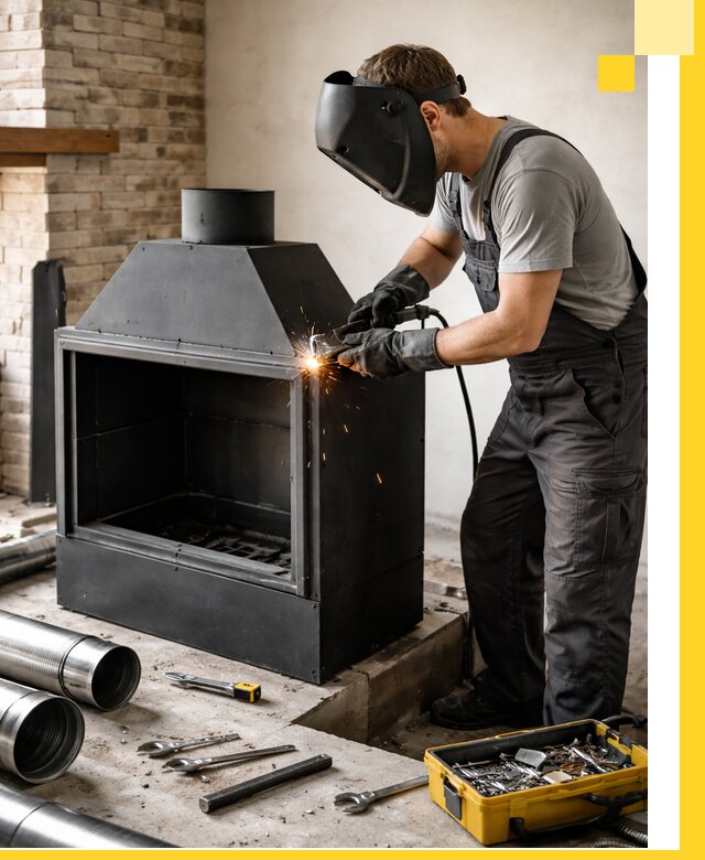 Продажа и установка металлических каминов в Новочеркасске под ключ