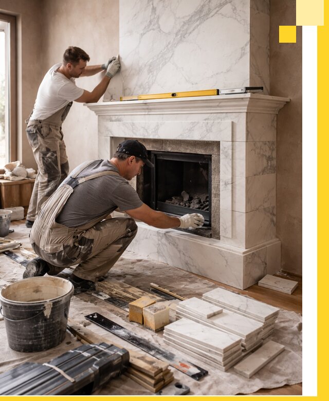 Отделка каминов в Новочеркасске качественные облицовочные работы