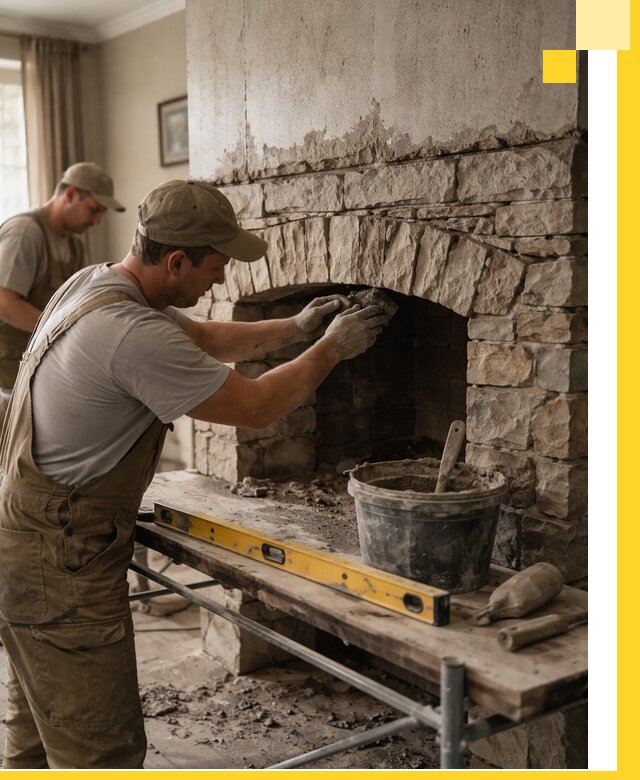 Изготовление каминов под ключ в Новочеркасске, монтаж и отделка