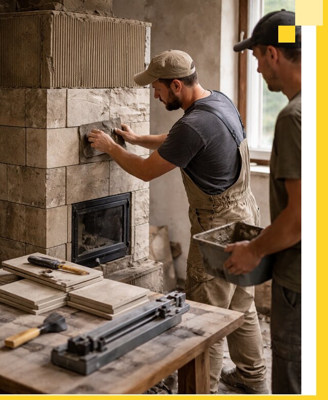 Профессиональная облицовка печей в Новочеркасске: керамика и камень