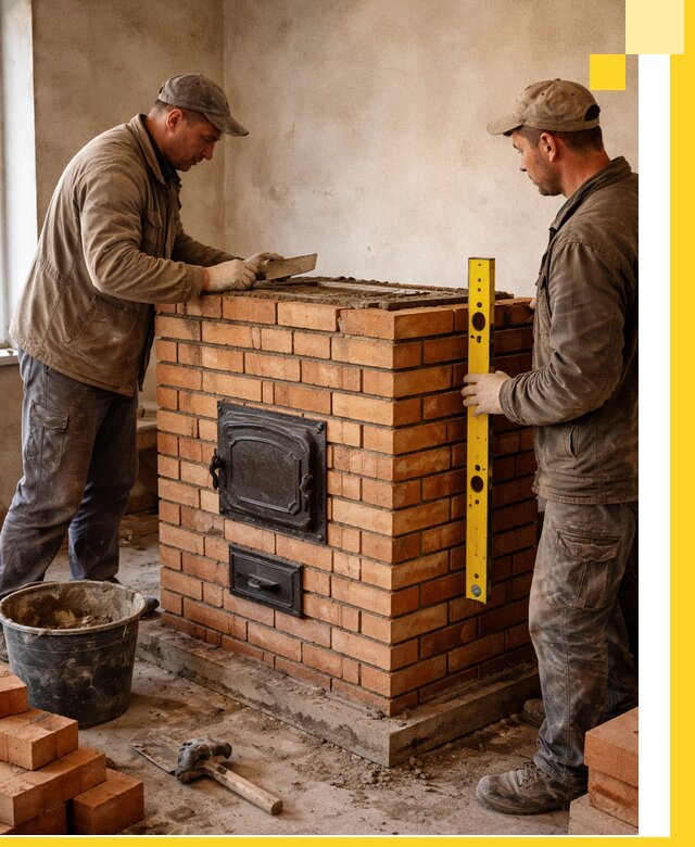 Отопительные печи под ключ в Новочеркасске, установка и сборка