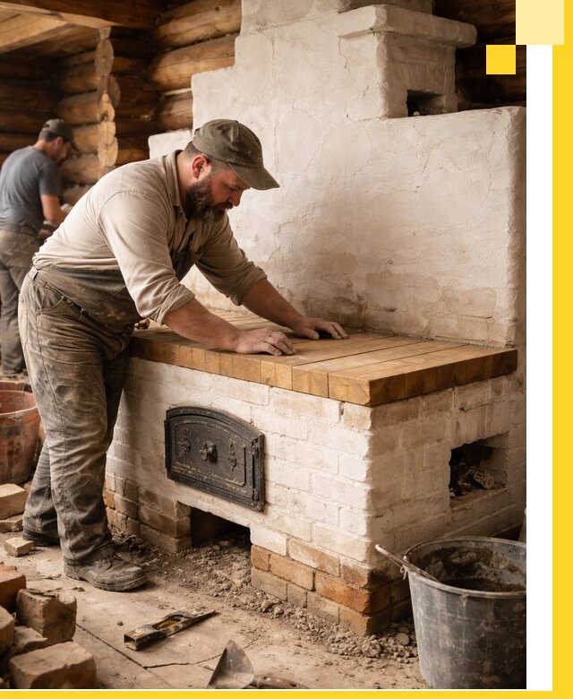 Проектирование и установка русской печи с лежанкой в Новочеркасске