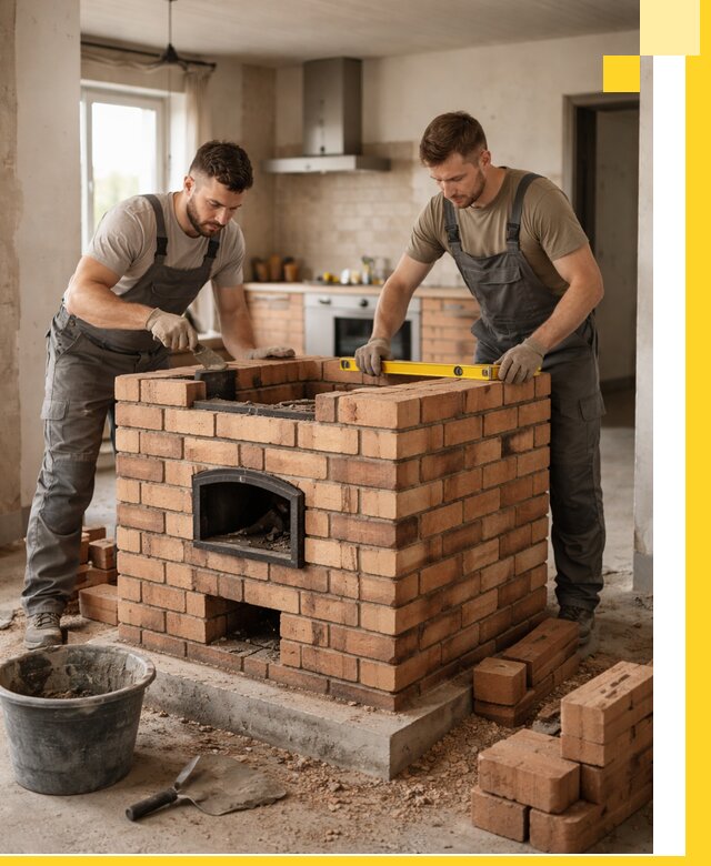 Установка и монтаж печей в частном доме в Новочеркасске под ключ