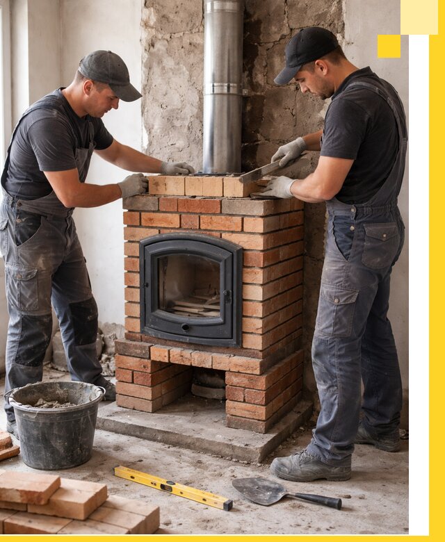 Монтаж печи камина под ключ в Новочеркасске с гарантией и пусконаладкой