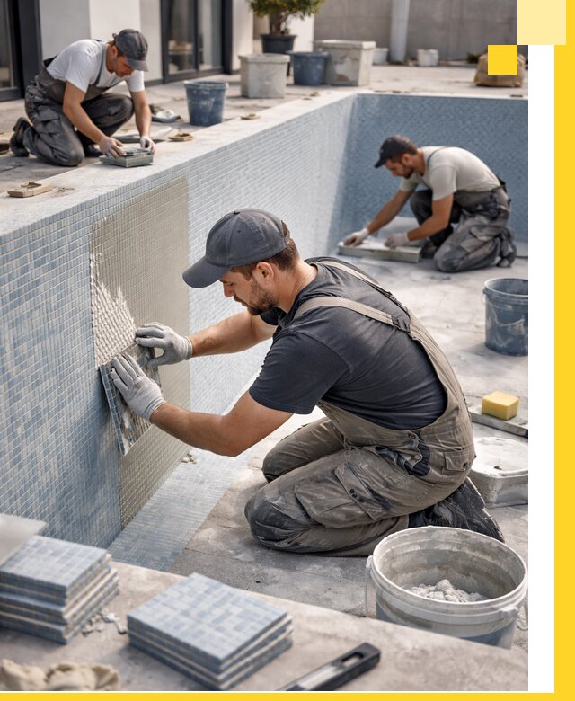 Облицовка бассейнов в Новочеркасске плитка мозаика гидроизоляция