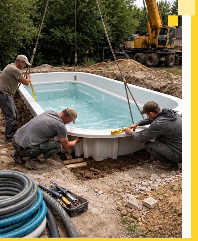 Установка и монтаж композитных бассейнов под ключ в Новочеркасске