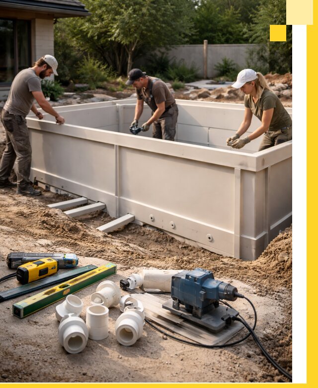 Установка полипропиленовых бассейнов под ключ в Новочеркасске