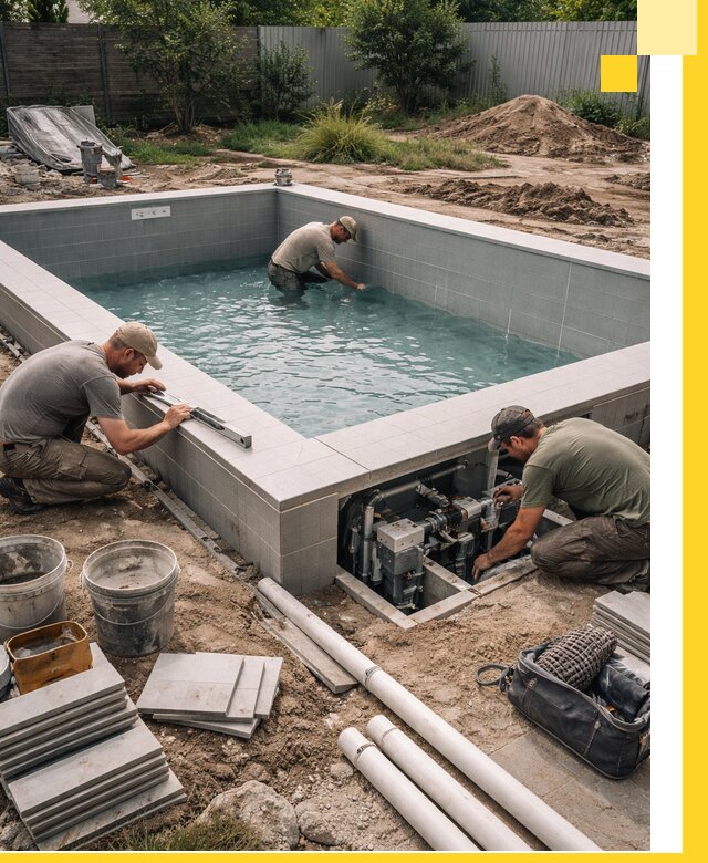 Строительство и монтаж бассейнов для дачи под ключ в Новочеркасске