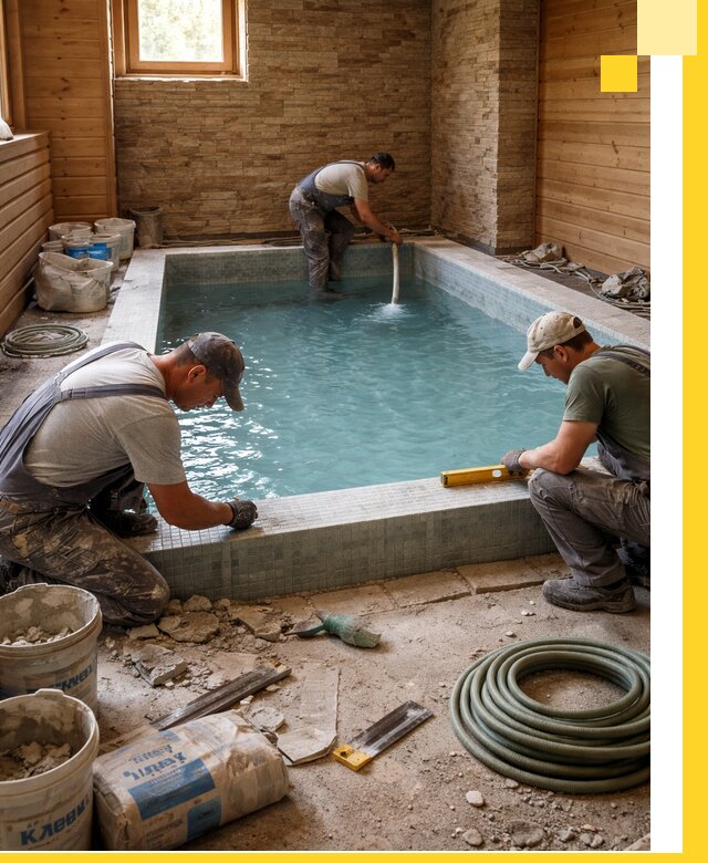 Проектирование и строительство бассейнов для бани в Новочеркасске