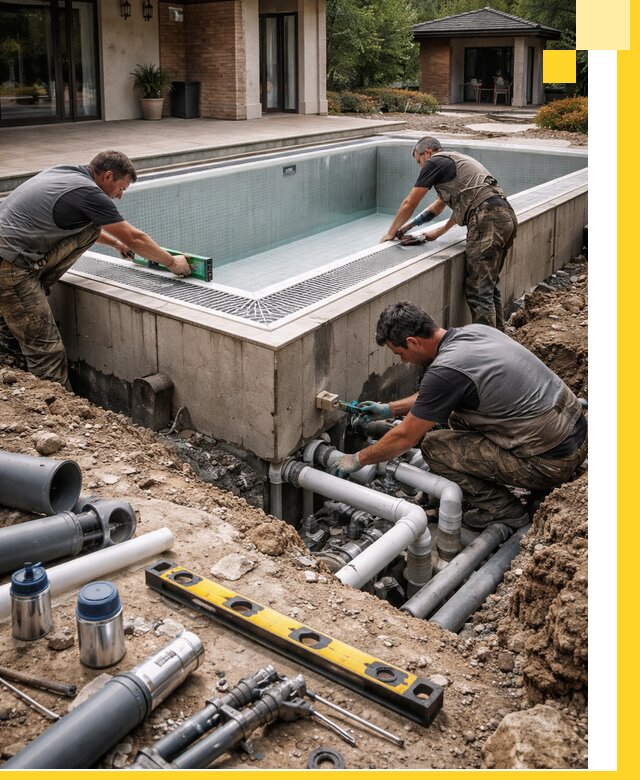 Строительство переливных бассейнов в Новочеркасске под ключ