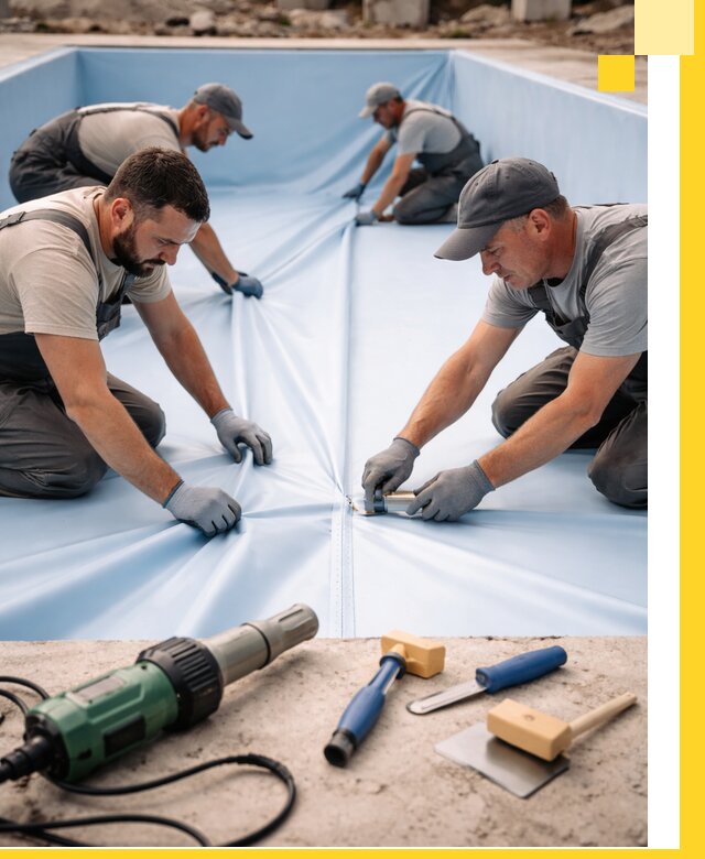 ПВХ пленка для бассейнов с монтажом и гарантией в Новочеркасске