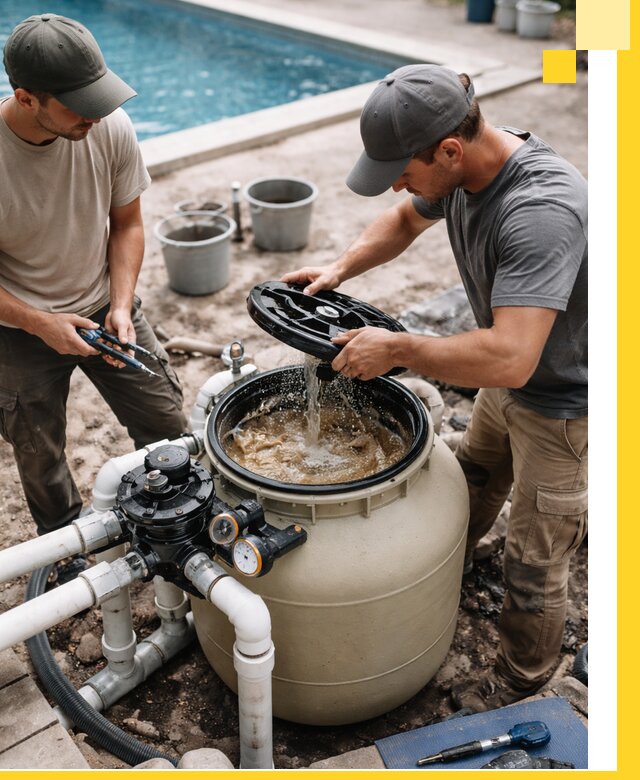 Установка и обслуживание песочных фильтров для бассейнов в Новочеркасске