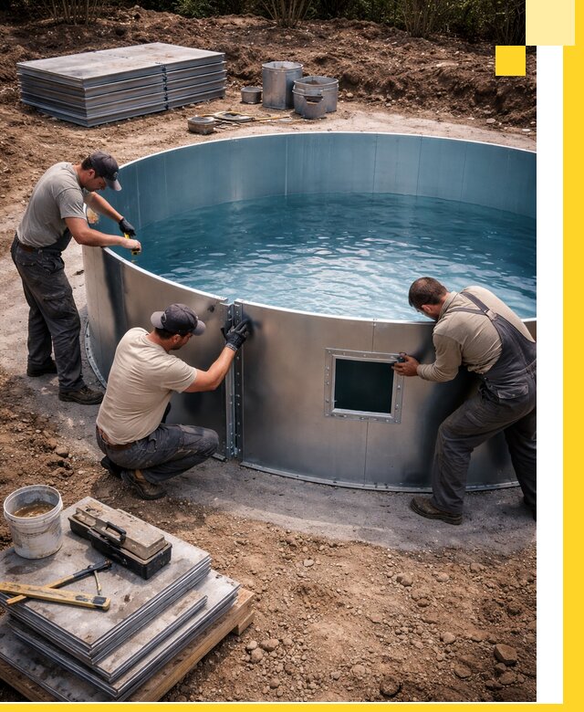 Круглые бассейны под ключ в Новочеркасске проектирование и монтаж