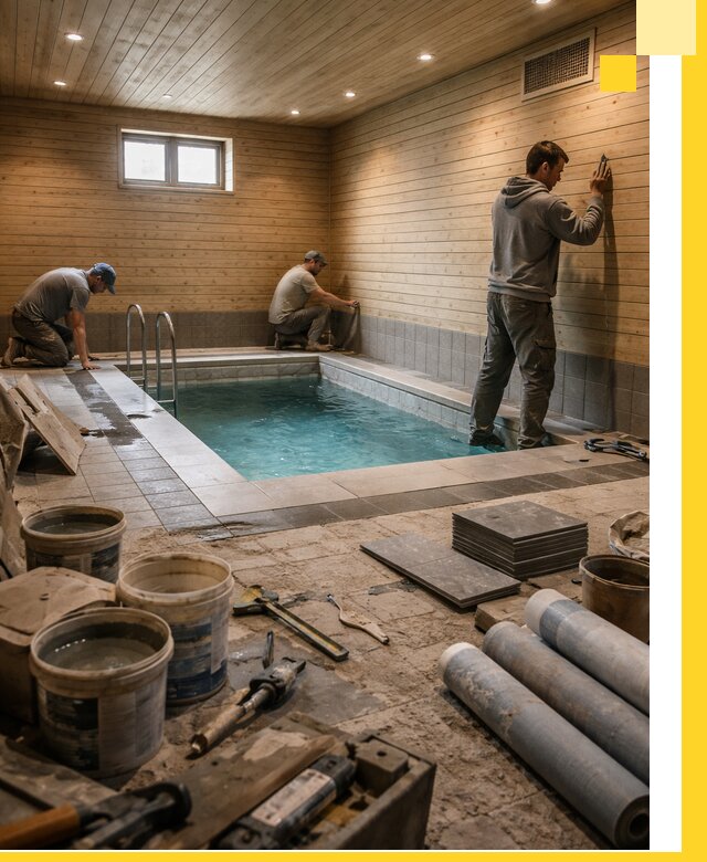 Строительство бани с бассейном и сауной под ключ в Новочеркасске