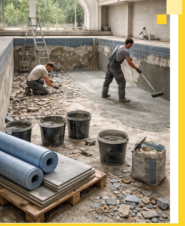 Реконструкция бассейнов в Новочеркасске: ремонт, гидроизоляция