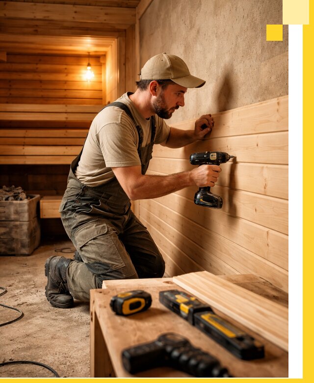 Профессиональная внутренняя отделка бани в Новочеркасске под ключ