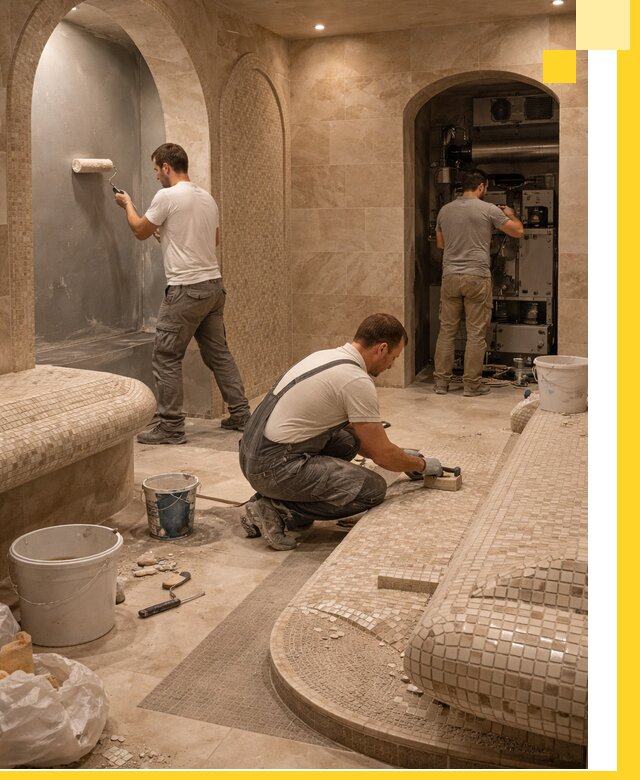 Строительство бани с хамамом и бассейном под ключ в Новочеркасске