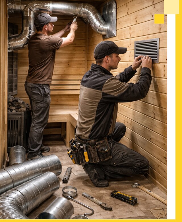 Проектирование и монтаж вентиляции бани в Новочеркасске под ключ