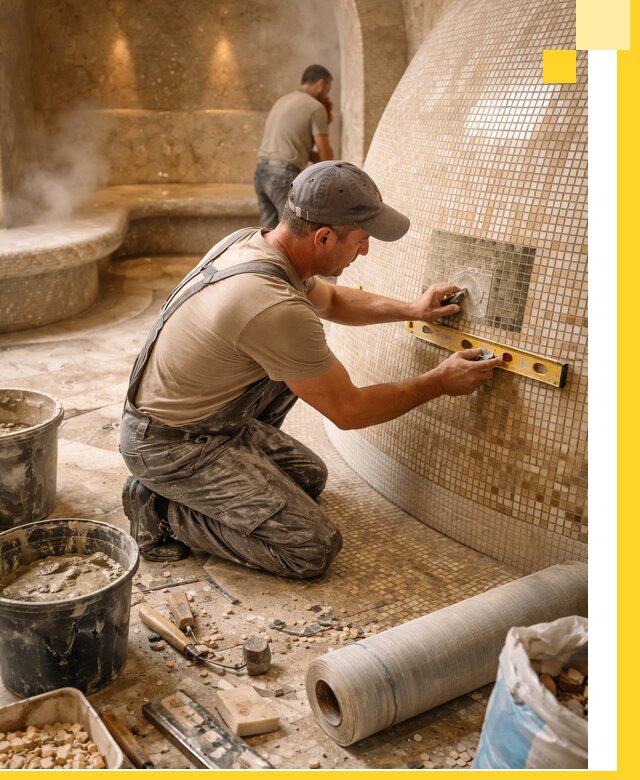 Хамам под ключ в Новочеркасске: проектирование, строительство, отделка