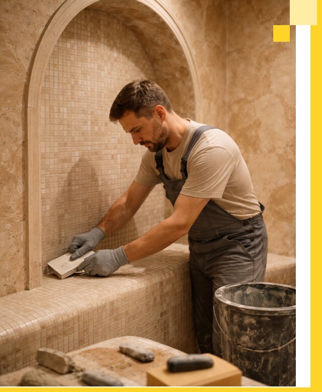 Профессиональная отделка хамамов с мозаикой под ключ в Новочеркасске