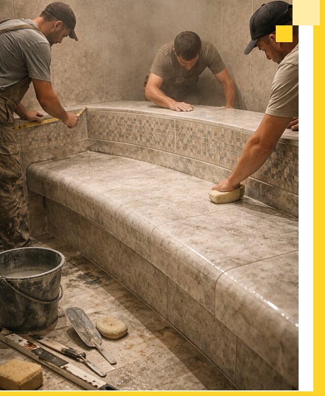 Изготовление и установка сидений для хамама в Новочеркасске