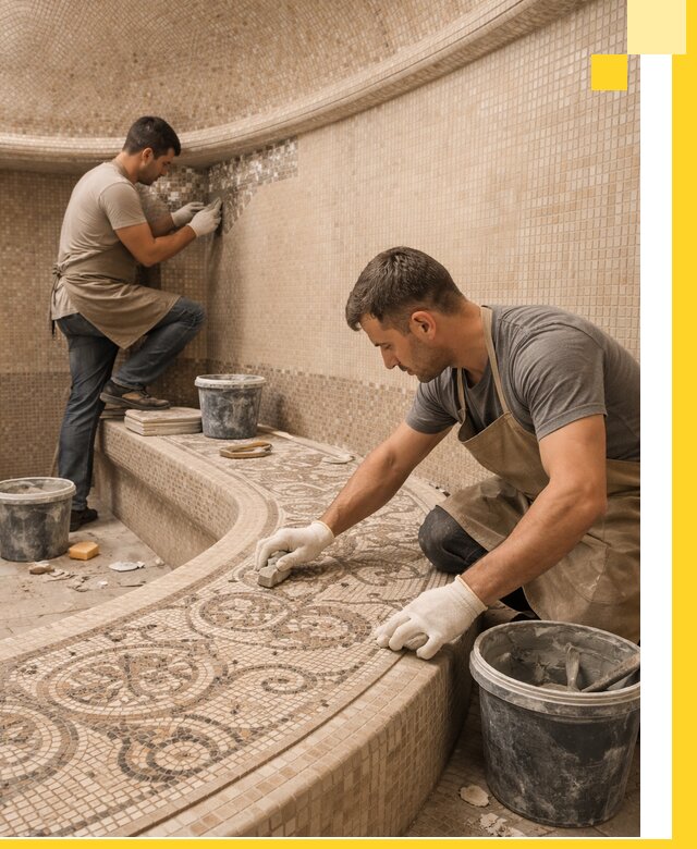 Плитка для хамама в Новочеркасске, укладка, подбор и поставка